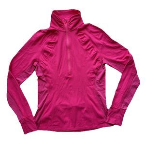 Lululemon Quarter 1/4 Zip Pullover Athletic Top Lightweight Stretch Fitted Pink